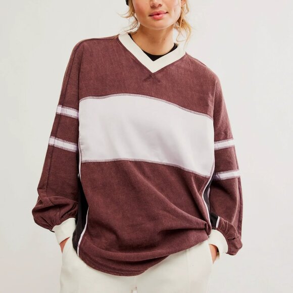 Free People Movement | Maroon Rugby Ready Layer SIZE XS - Picture 3 of 10